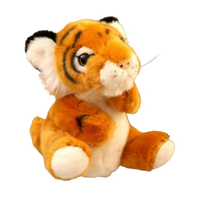 Guantes de títere de mano de animal de lujoso títere imaginativo tigre de peluche tigre tigre interactivo para enseñar regalo para niñas niñas marrón