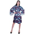 thumbnail image 2 of Moomaya Printed Womens Kimono Sleeve Robes Satin Silk Getting Ready Bridal Robe Coverup, 2 of 7