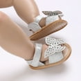 thumbnail image 4 of Zanarzt Baby Girl Boy Sandals Baby Toddler Girls Soft Open Toe Summer Sandals Flower Princess Flat Shoes Silver,6, 4 of 9