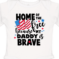 thumbnail image 4 of Inktastic Home of the Free Because My Daddy is Brave with Flag Boys or Girls Long Sleeve Baby Bodysuit, 4 of 5
