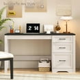 thumbnail image 7 of Vabches 55" W Executive Desk with 3 Drawers, Farmhouse Home Office Desk with File Cabinet and 2 Drawers, Wooden Workstation for Work Study Writing, 7 of 7