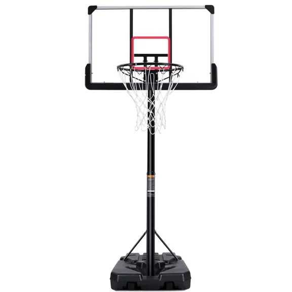 MaxKare Red Portable Basketball Hoop System Goal Set with 6 ft to 10 ft. Height Adjustable and Wheels for Adult Indoor and Outdoor