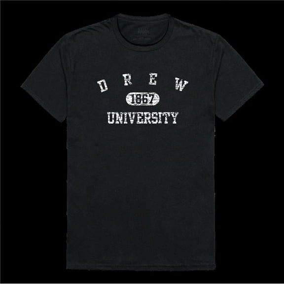 Drew University Rangers Distressed Arch College T-Shirt, Black - 2XL