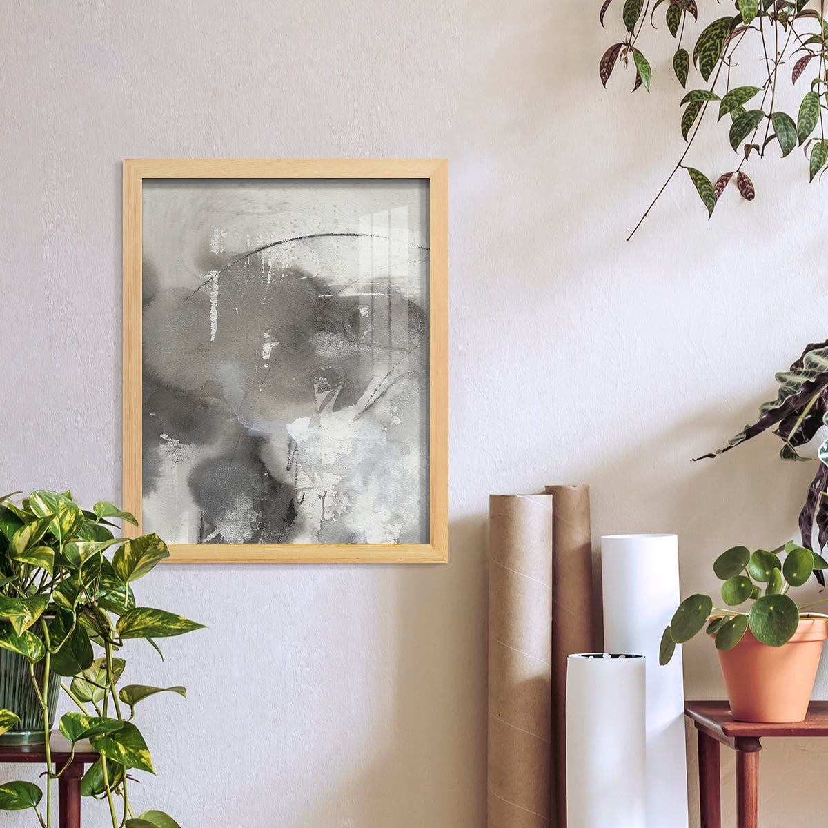 Mystical Objects I - Framed Print w/glass - Natural Wood