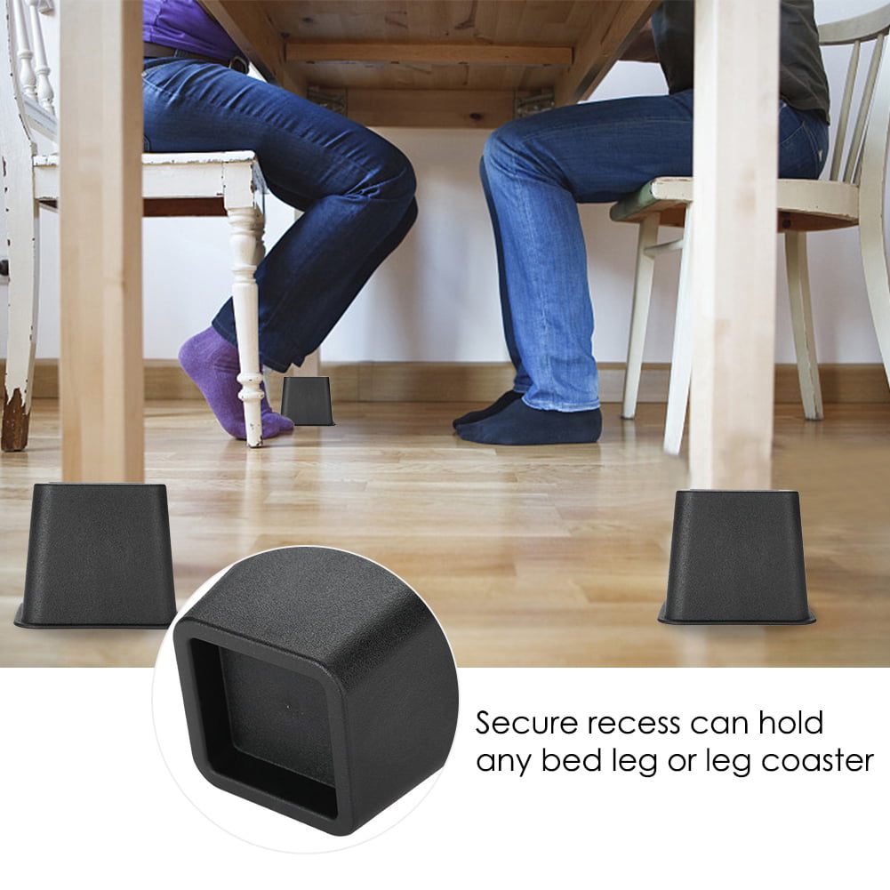 4Pcs/Set 3" Sofa Furniture Raisers Heavy Duty Square Bed Leg Risers Table Chair 