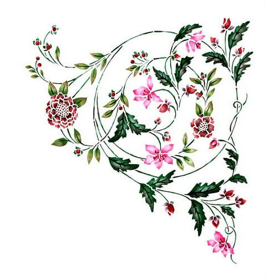 Groveland Corner Wall Stencil - DEE245C by DeeSigns