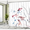 thumbnail image 5 of Ambesonne Ethnic Shower Curtain, Traditional Ink Painting, 69"Wx84"L, Red and Blue, 5 of 5