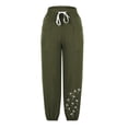 thumbnail image 4 of VEKDONE Pantalon Long en Coton et Lin pour Femmes Imprimé Vert Armée P, 4 of 6