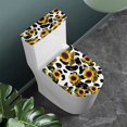 thumbnail image 2 of COEQINE Sunflower Cow Spot Toilet Lid Cover and Toilet Tank Cover, Machine Washable Elastic Bottom Replacement Toilet Cover 2 Piece Set, Fits Most Tanks & Lids, 2 of 7
