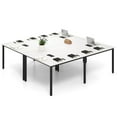 thumbnail image 1 of Costway 2 PCS 95" x 48" Large Meeting Table Seats up to 10 People 2 Cable Grommets for Office White, 1 of 8