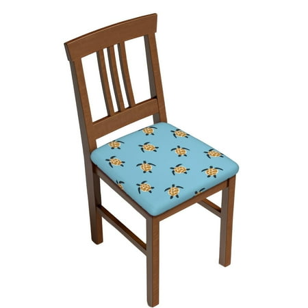 

Square Chair Cushions Cover Turtle print B Elastic Office Chair Cover for Dining Chairs with Ties and Removable Cover Desk Chair Seat Cushion Protectors set of 2