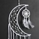 thumbnail image 3 of Atrapasueños diseño de luna nueva hecho a mano pluma blanca colgante de pared decoración del hogar ornamento artesanía regalo (luna blanca) Namotu CZJJ-ST90, 3 of 6