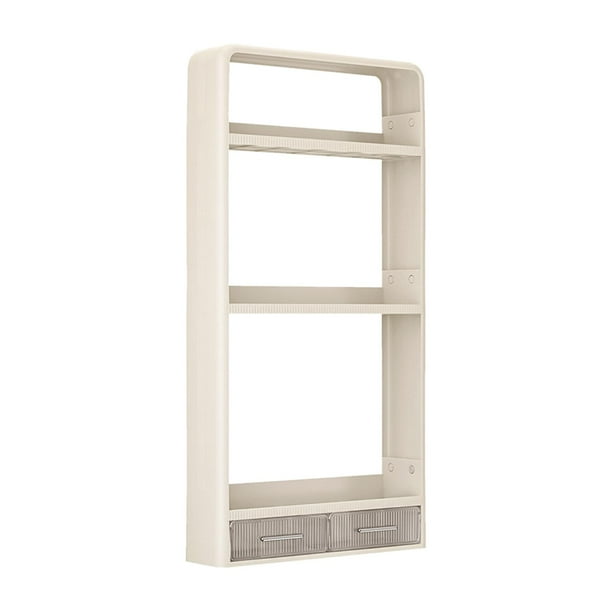 Estante de almacenamiento para baño, sin perforaciones, estantes flotantes de pared de 3 niveles, estante de ducha 40x10x70.5cm