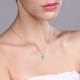 thumbnail image 3 of Gem Stone King Aqua Apatite Pendant Necklace for Women Set in 925 Sterling Silver | 0.82 Cttw | Oval 7X5MM, 3 of 4