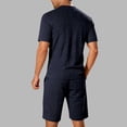 thumbnail image 5 of Kakii Men's 2-Piece Pull-On Shorts Set, All-Over Texture Jogger Shorts & Matching Tee, Elastic Waist Summer Lounge Outfit, 5 of 7