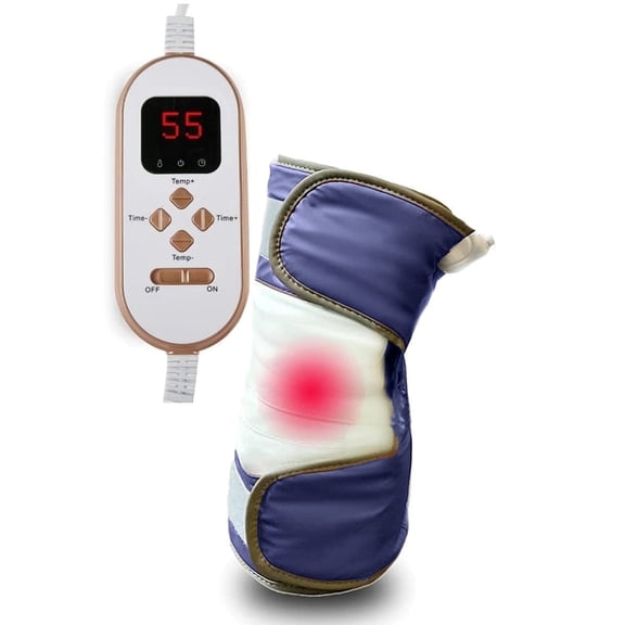360°Heating Knee Massager Multifunctional Corded Portable Knee Massager with Heating and Vibration Adjustable Temperature Touch Screen Leg Massage (One Pair)