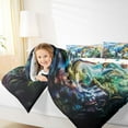 thumbnail image 4 of Manfei Ancient Dinosaur Full Size Comforter Sets,Tropical Botanical Coconut Bedding Comforter Set,Rainbow Print Bedding Sets For Kids,Microfiber Bedroom Decor Reversible,3 Pieces, 4 of 8