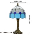 thumbnail image 3 of Table Lamp with Stained Glass Shade, 36 cm Height, Colorful Decorative Bedside Lamp for Bedroom, Living Room, Soft Ambient Lighting with Eye-Caring Diffused Light, 3 of 7