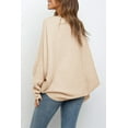 thumbnail image 3 of Spring Autumn Women Solid Crew Neck Casual Loose Batwing Sleeve Knit Sweater, 3 of 3
