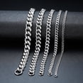 thumbnail image 3 of Hip Hop Mens Simple 3-11mm Stainless Steel Gold Silver Color Curb Cuban Link Chain Bracelets for Women Unisex Wrist Jewelry Gift GC, 3 of 5