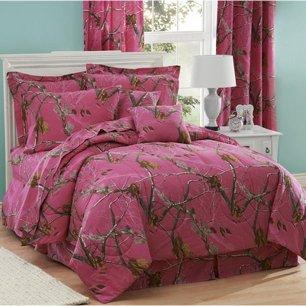Realtree AP Hot Pink Fuchsia Camo 8 Pc FULL SIZE Comforter Set