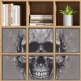 thumbnail image 4 of Collapsible Oxford Fabric Storage Cubes with Handles, Large Mid Foldable Oxford Cloth Bins Set of 2/6, Closet Organizers for Shelves Clothes Home Kitchen Toy - Black Skull-2, 4 of 7