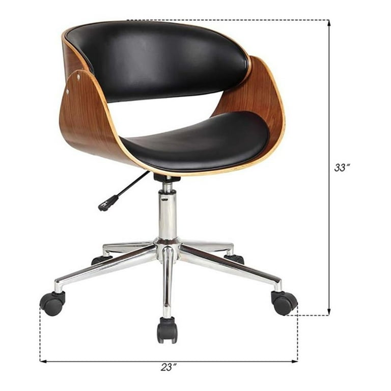 Pemberly Row Wood Office Chair in Beige and Black