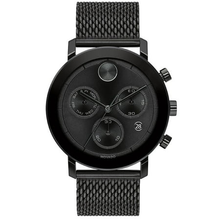 Movado Bold Evolution Men's Black ION Stainless Chronograph Quartz Watch 3600760