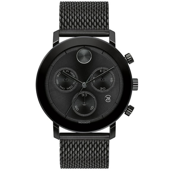 Movado Bold Evolution Men's Black ION Stainless Chronograph Quartz Watch 3600760