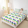 thumbnail image 4 of Manfei Colorful Abc Alphabet Queen Sheet Sets,Kids Learning Flat Sheet,Multicolor 26 Letters Queen Fitted Sheet For Girls Kids,Breathable Home Decor,4-Piece, 4 of 7