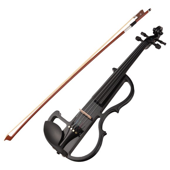 4/4 Violin Full Size Set Professional Silent Electric Violin for Beginners Students School Learners Electric Violin with Hard Case Headphones Connecting Cables Violin Kit