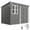 Grey, variant on Outsunny 8.5' x 6' Metal Outdoor Storage Shed with Window, Lockable Doors
