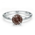 thumbnail image 3 of Gem Stone King 900 Platinum Fancy Brown Zirconia Engagement Ring for Women | 1.28 Cttw | Round 7MM | Gemstone Birthstone | Size 7, 3 of 6