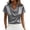 Dark Gray, variant on Womens Summer Tops Fashion Short Sleeve V-Neck Button Down Shirts Business Work Blouses Plus Size Clothes for Women