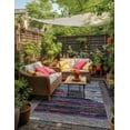 thumbnail image 3 of Unique Loom Outdoor Modern Collection Area Rug - Nova (5' 1" x 8' Rectangle Multi/Blue), 3 of 9