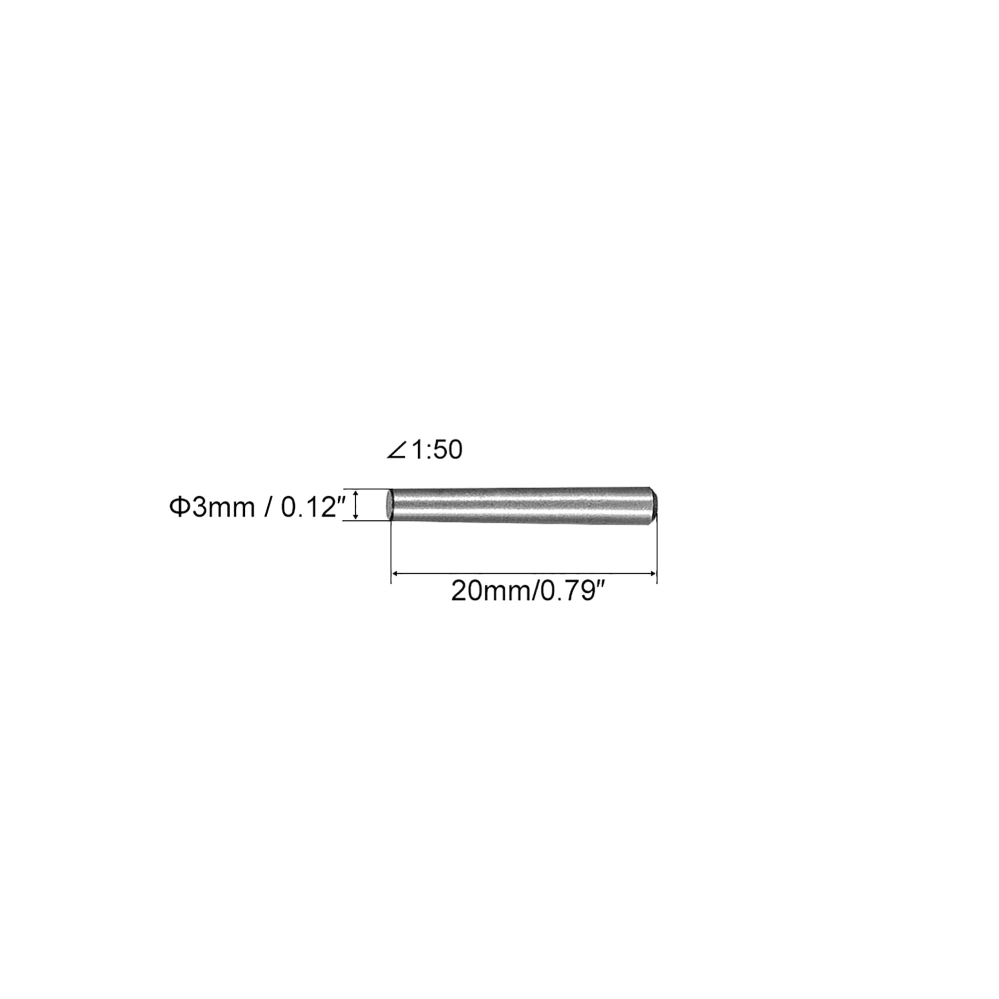 Carbon Steel GB117 20mm Length 3mm Small End Diameter Taper Pin 6pcs 