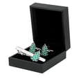 thumbnail image 1 of Set de mancuernas y corbatas con forma de árbol de Navidad, color verde esmaltado, 1 of 3