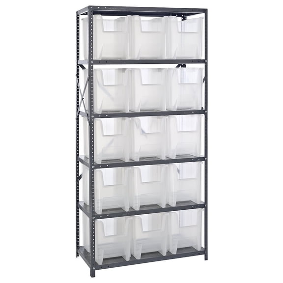 Quantum Storage Systems Shelving Unit, Solid in Carbon Steel Material, Gray Color
