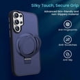 thumbnail image 3 of Entronix Magnetic Case for Galaxy S26 Ultra, Frosted Matte Back with Kickstand Slim Fit Cover, Navy Blue, 3 of 6