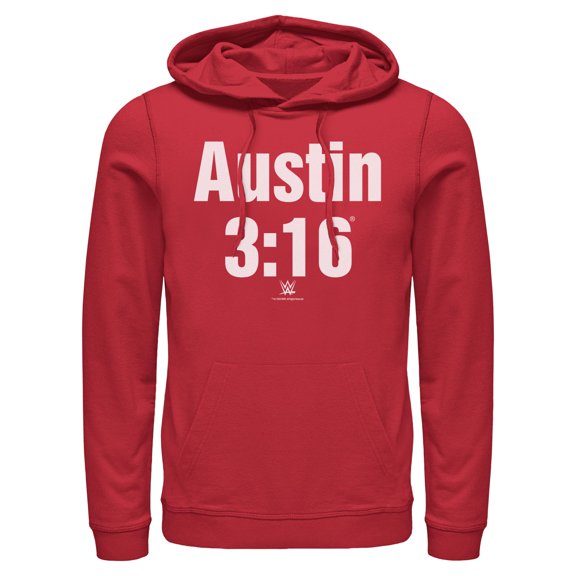 Mens WWE Stone Cold Steve Austin 3:16 White Logo Lightweight Hoodie