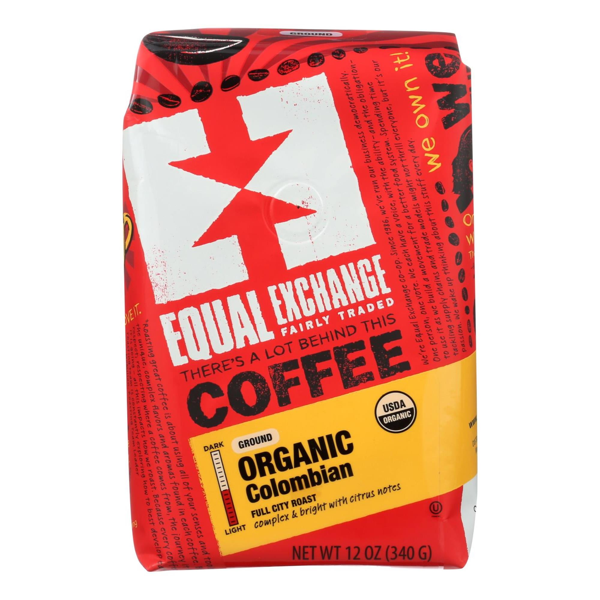 Equal Exchange Authentic Fair Trade Small Farmer Organic Coffee, 12 OZ