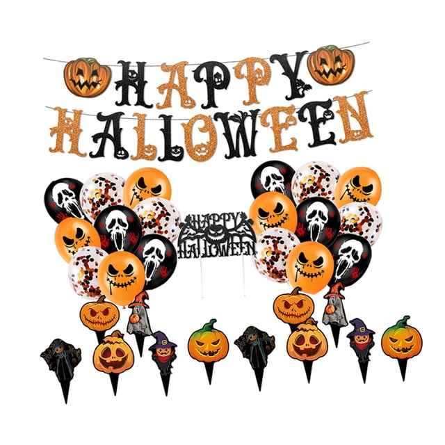 Conjunto de decoraciones para fiesta de Halloween Macarena adornos cartel Feliz Halloween Casa Encantada