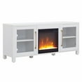 thumbnail image 3 of Evelyn&Zoe Quincy Rectangular TV Stand with Crystal Fireplace for TV's up to 65", White, 3 of 11