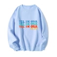 thumbnail image 1 of 2023 Chandail à Capuchon Surdimensionné pour Femmes Mode Féminine Imprimé Col Rond Manches Longues Chandails en Molleton Sans Capuche T-Shirt Hauts Amples Blouse Costumes Halloween/noël 50 % de Rabais Liquidation, 1 of 2