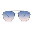 thumbnail image 4 of Mens Classic Double Bridge Rectangular Metal Rim Mobster Sunglasses Silver - Blue Pink, 4 of 7