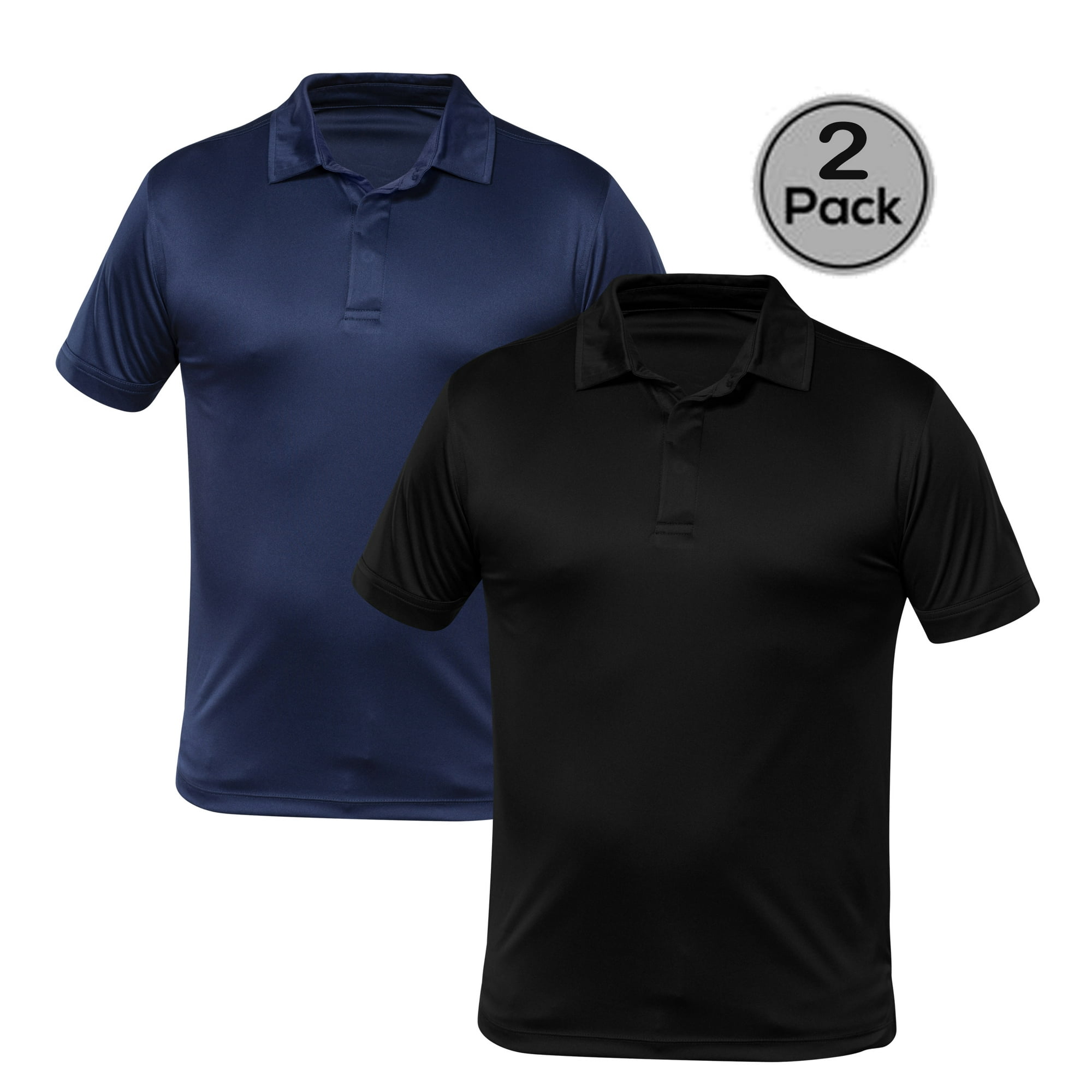 Blank Activewear Pack of 2 Men's Polo, Quick Dry Performance