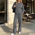 thumbnail image 2 of vdgthytj Sweatsuits Women 2 Piece Outfit Full Zip Long Sleeve Hooded Jackets Drawstring Straight Leg Pants Fall Casual Athletic Sets(X-Large,Dark Gray), 2 of 7