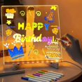 thumbnail image 1 of LED Note Board with Colors, Pizarra de borrado en seco con acrílico iluminado, soporte y rotulador 7 colores, acrílica iluminada (20 * 20cm) 20*20cm, 1 of 6
