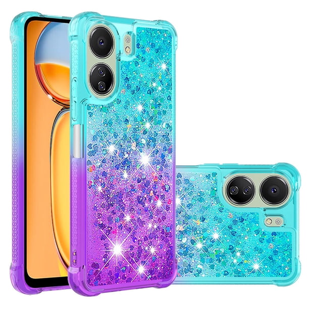 Funda para Xiaomi Redmi 13C 4G Transparente con Brillos Carcasa Protectora Antigolpes con Glitter Brillante