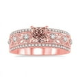 thumbnail image 2 of 1.50 Carat Princess Morganite  Diamond Engagement Ring for Women in 14k Rose Gold affordable morganite & diamond engagement ring, 2 of 3